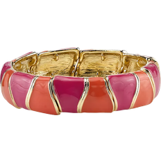 Brown Bracelets 1928 Jewelry Stretch Bracelet - Gold/Pink/Brown