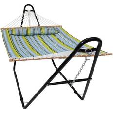 Sunnydaze Quilted 2-Person Hammock with Multi-Use Universal Stand