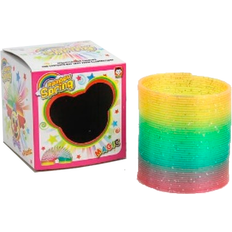 Fjeder legetøj Pocket Money Regnbuefarvet glitter fjeder