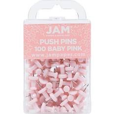 Jam Paper Push Pins Baby Pink Pushpins 100/Pack