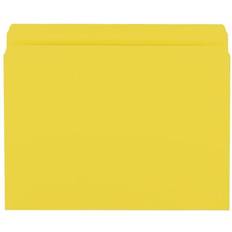 Office Supplies File Folders, Straight Cut, Reinforced Top Tab, Letter, Yellow, 100/Box