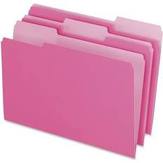 Colored File Folders, 1/3 Cut Top Tab, Legal, Pink/Light Pink, 100/Box