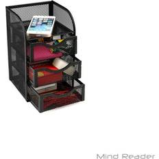 Mind Reader Mini 3-Drawer Office Supply Organizer, Black