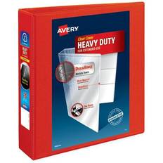 Office Supplies Avery Heavy-Duty 2" 3-Ring View Binder, Red (79225) Red