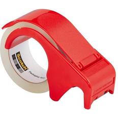 Red Desk Tape & Tape Dispensers Scotch Packing Tape Hand Dispenser, 3 Core, Red (DP-300-RD) Quill Red