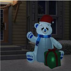 Decoraciones Inflables vidaXL Oso Polar Inflable De Navidad Led Interior Y Exterior 1,8 M