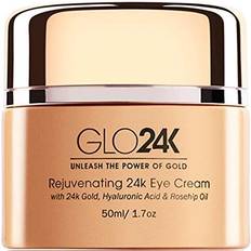Eye oil GLO24K Eye Cream with 24k Gold, Anti-Aging Formula with Vitamins, Hyaluronic Acid, Rosehip Oil