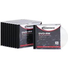 Innovera 46846 DVD-RW Discs, 4.7GB, 4x, with Slim Jewel Cases, Silver, 10-Pack