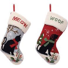 Cat & Dog Design Hooked Stocking 2-Pack