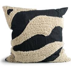 Byon Fluffy Coussin de Décoration Complet Beige, Noir (50x50cm)