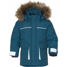 Kapuze mit Fell Jacken Didriksons Kid's Kure Winter Jacket - Dive Blue