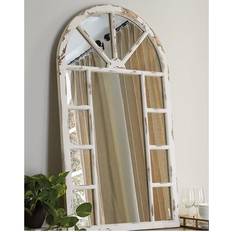 White Wall Mirrors Ashley Signature Design Divakar Accent Antique White Wall Mirror