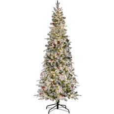 Haute Decor Oic Products 7' Pre-Lit Lexington Artificial Fir In White White 7 Ft Christmas Tree