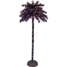 Purple Christmas Trees Puleo International 6ft. Pre-Lit Purple & Black Palm Tree Purple 6 Foot Christmas Tree