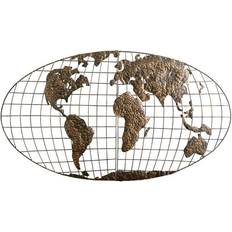 World map wall art Southern Enterprises Metal Wall Art, World Map Wall Decor