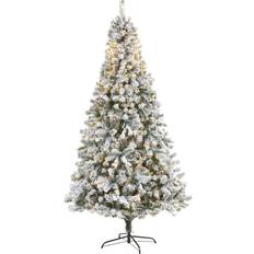 Interior Details on sale Nearly Natural 8ft. Pre-Lit Flocked Rock Springs Spruce Artificial Christmas Tree 96"