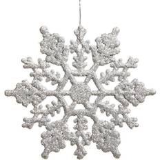 21444 4" Silver Glitter Snowflake Ornament (24 pack) (M101407)