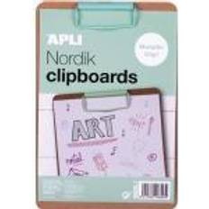 A5 clipboard Apli Clipboard Nordik, board A5, wooden, with metal clip, pastel green