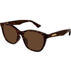 Bottega Veneta Women's Square Sunglasses, 55mm Havana/Brown