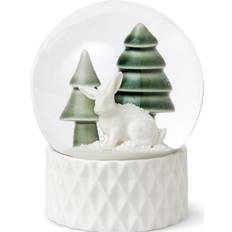 Valkoinen Maapallot Dottir Winter Stories Snow Rabbit White/Green Globe 10cm