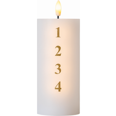Guld LED-ljus Sirius Sille Adventlys hvid/guld Ø7cmxH15cm LED-ljus