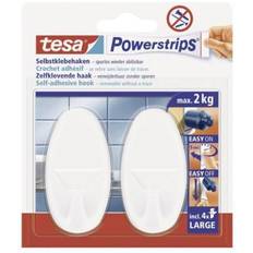 TESA Detalles Interiores TESA Deko Hak.Powerstrips Hak.LARGE 58013 Gr.L (70x37 mm) Ov.weiß Colgador de Cuadros