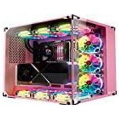 Rosa Carcasas de Ordenador Talius Caja Gaming Cronos Orchid RGB Cristal Templado USB 3.0 Rosa