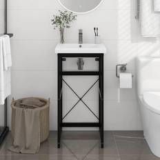 Basic Home Struttura Per Lavabo Da Bagno Nera 40x38x83 cm Ferro