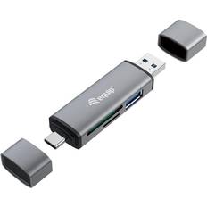 Geheugenkaartlezers Equip 245460, MicroSD (TransFlash) MicroSDHC, SD, SDHC, Grå, CE & RoHS, USB 3.2 Gen 1 (3.1 Gen 1) Type-A/Type-C, Windows 10, Windows 7, Windows 8, Mac OS X 10.10 Yosemite, Mac OS X 10.11 El Capitan, Mac OS X 10.12 Sierra, Mac OS X 10.13 High