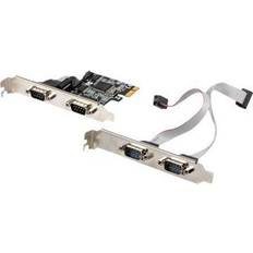 Rs232 pci Lanberg PCE-DB9-004 Seriell adapter PCIe låg profil RS-232/422/485 x 4