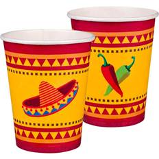 Rood Papieren Bekers Boland Set 10 Bekertjes Fiesta Mexico (21 cl)