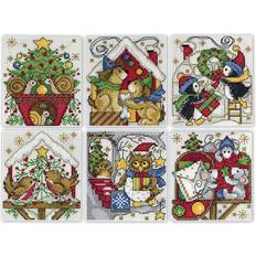 Michel Design Works Design Works Counted Cross Stitch Ornament Kit 3.5"X4"-Home for Christmas 6/Pkg (14 Count)