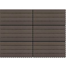 vidaXL Decking Tiles 6 pcs WPC 60x30 cm 1.08 mÂ² Dark Brown