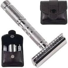 Parker Shaving A1-R 4 piece travel safety razor & leather pouch