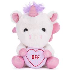 Posh Paws 37685 Swizzels Love Hearts Sparkles The Unicorn, 'BFF' 18 cm (7-tum) mjuk leksak, vit