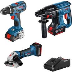 Bosch gsr 18v 28 Bosch Verktygspaket (GSR 18V-28 GBH 18V-21 GWS 18-125 V-LI); 18 V; 3x4,0 Ah