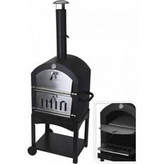 Barbacoas de Carbón BigBuy BBQ Barbacoa De Carbón Con Horno De Piedra 44.5x65x158 cm