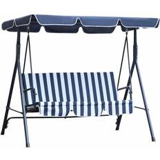 OutSunny 3 Seater Swing Seat Blue/White