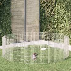 vidaXL Recinto Animales Corral 12 Paneles Hierro Galvanizado 54x60 cm