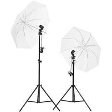 Studio Lighting Set with Stands and Umbrellas