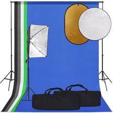 vidaXL Studioutrustning med softbox-lampa, bakgrund och reflexskärm