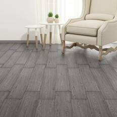 Revêtement de sol en vinyle Revêtements de Sol en Plastique vidaXL Self Adhesive Pvc Flooring Planks 2 Mm Dark Grey