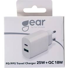 Usb c charger 25w Gear Charger 220V 1xUSB-C 1xUSB-A PD/PPS 25W 18W QC White