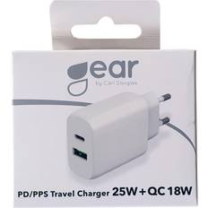 Laddare 220V 1xUSB-C 1xUSB-A 25W 18W Vit