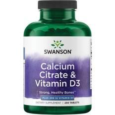 Swanson Calcium Citrate & Vitamin D 250 Tablets