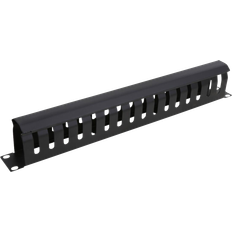 Deltaco 19 "kabelhåndterer, metal, fingerkanal og bøsning, 1U, s