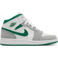 Children's Shoes Nike Air Jordan 1 Mid SE PS - White/Light Smoke Grey/Pine Green