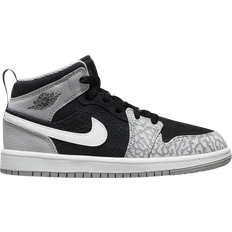 Nike Air Jordan 1 Mid SE PS - Black/White/Light Smoke Grey/University Red