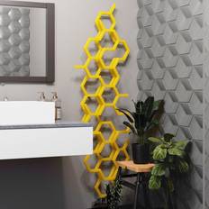 573mm Hex Designer Radiator Vertical Mustard Single Panel
