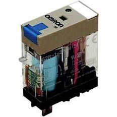 Omron Elartikler Omron Relæ, plug-in, 5-pin, SPDT, 10A, mech & LED-indikatorer, låsbar testknap, label facilitet G2R-1-SNI